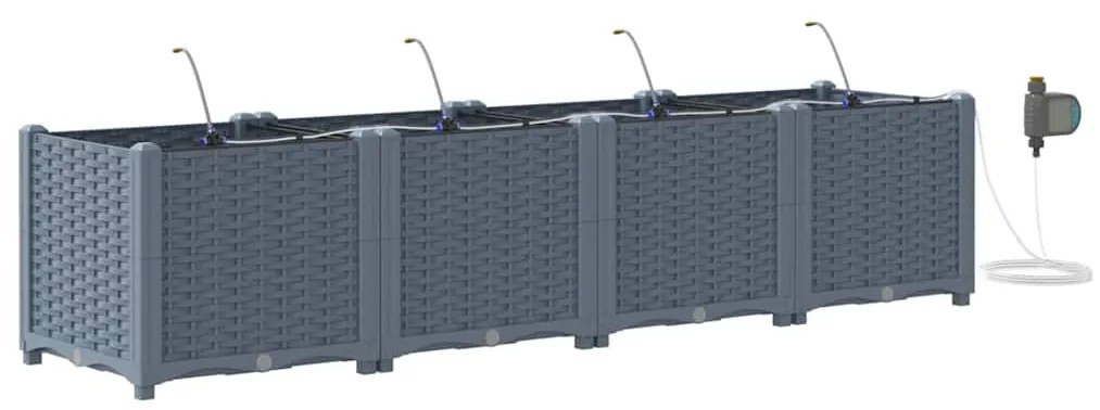 vidaXL Ζαρντινιέρες κήπου Ανοιχτό γκρι 160 x 40 x 37.5 cm Ατσάλι
