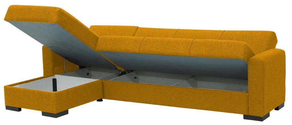 Καναπές Κρεβάτι Γωνιακός JOSE Μουσταρδί 270x165x84cm - Ύφασμα - 14210238