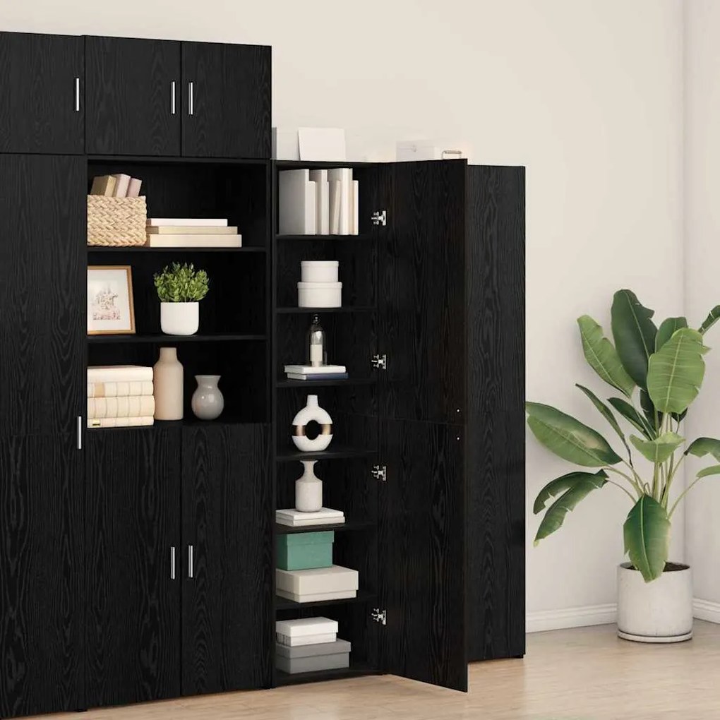 vidaXL Highboard Μαύρη δρυς 45 x 42.5 x 185 εκ. Επεξεργασμένο ξύλο