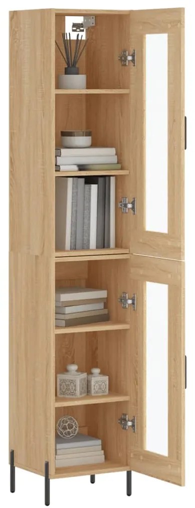 vidaXL Μπουφές Sonoma δρυς 34,5 x 34 x 180 εκ. από Επεξεργασμένο Ξύλο