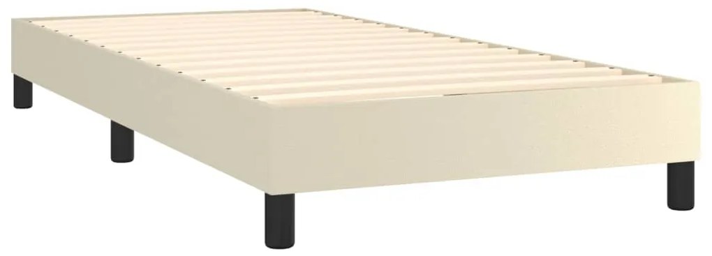 vidaXL Πλαίσιο Κρεβατιού Κρεμ 90x190 εκ. από Συνθετικό Δέρμα