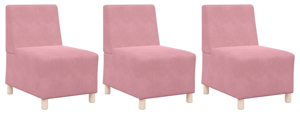 vidaXL Καθίσμα Σαλονιού 3 pcs Ροζ 55 x 74 x 82 εκ. Βελούδο