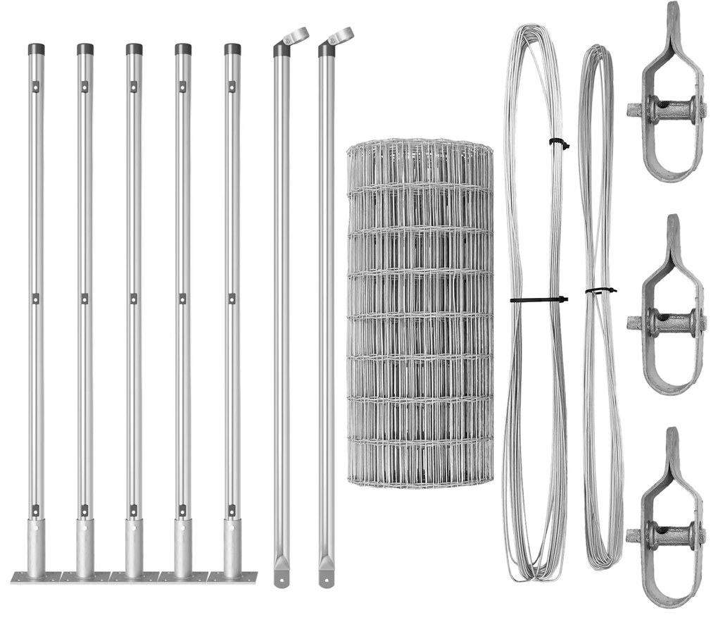 vidaXL Euro Fence με 7 Στήλες με Στεφάνη 0.4x10 μ Γαλβανιζέ Χάλυβα