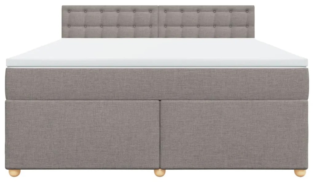 Κρεβάτι Boxspring με Στρώμα Taupe 180x200 εκ. Υφασμάτινο - Μπεζ-Γκρι