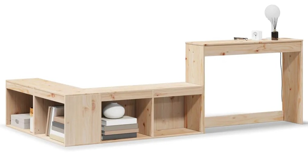 vidaXL Κομοδίνο με Γραφείο 232x122x75 εκ. από Μασίφ Ξύλο Πεύκου