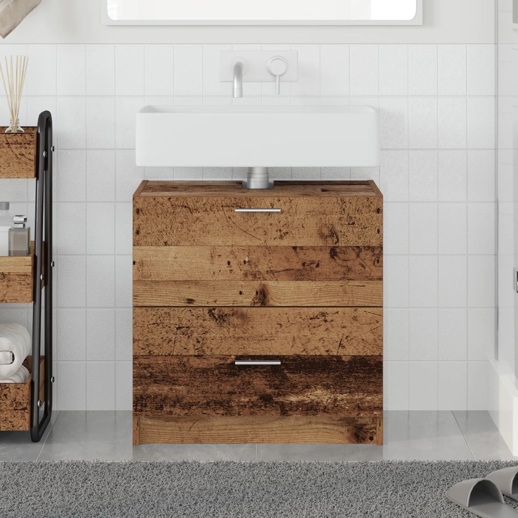 vidaXL Ντουλάπι νεροχύτη Παλιό Ξύλο 59x37x59 εκ Μηχανικά Ξύλο