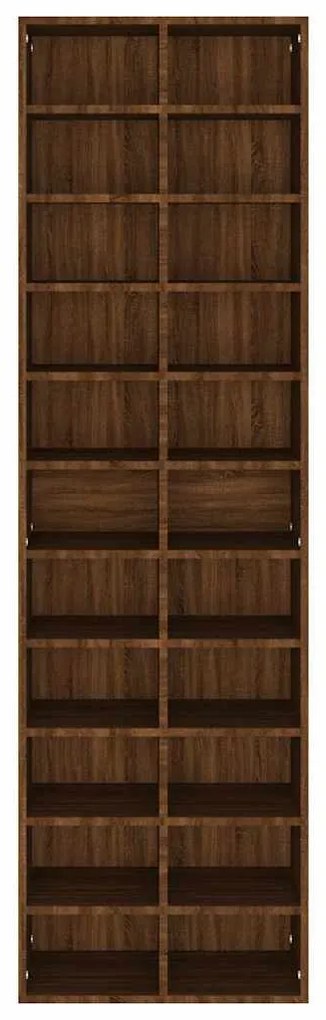 vidaXL Παπουτσοθήκη Καφέ Δρυς 54 x 34 x 183 εκ. από Επεξεργασμένο Ξύλο