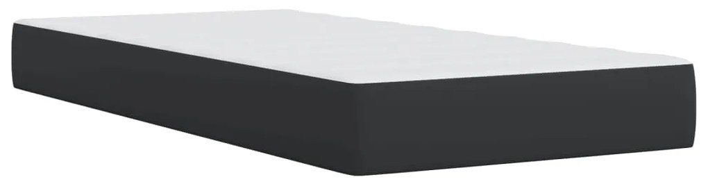 vidaXL Κρεβάτι Boxspring με Στρώμα Μαύρο 90x190εκ. από Συνθετικό Δέρμα