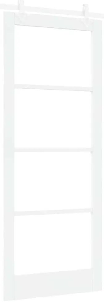 vidaXL Συρόμενη Πόρτα Λευκό 86 x 211 cm Ξύλο και μέταλλο