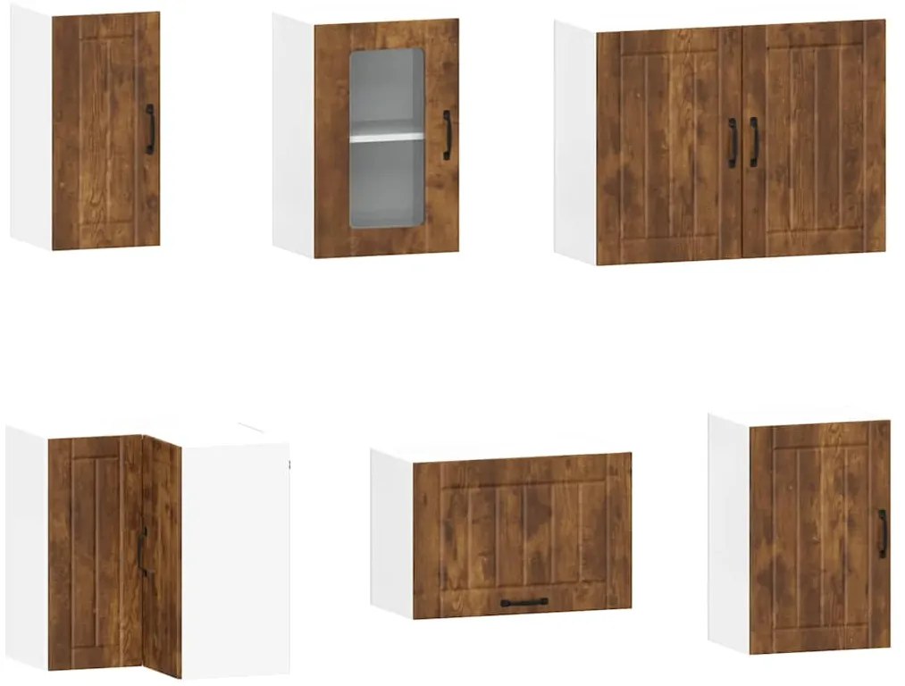 vidaXL Σετ Ντουλάπια Κουζίνας 11 τεμ. Lucca Καπνιστή Δρυς Επεξ. Ξύλο