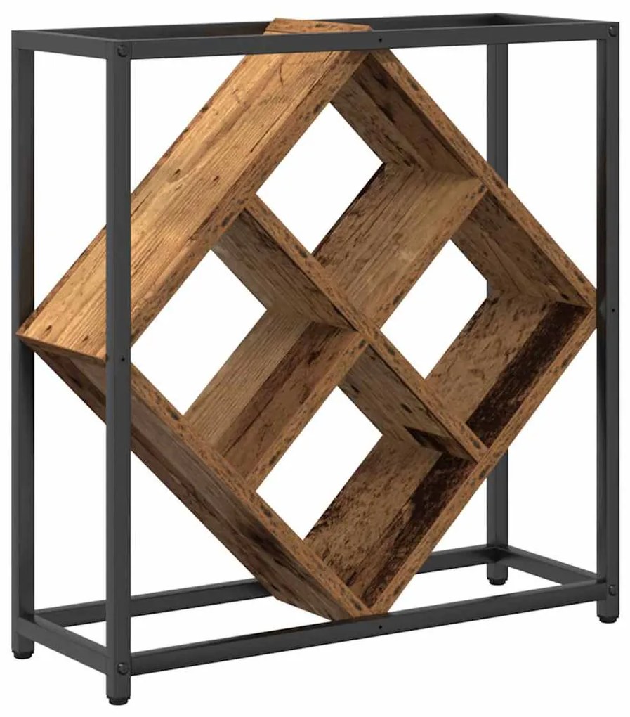 vidaXL Ράφι Κρασιού Παλαιό ξύλο 51 x 18 x 52.5 εκ. Επεξεργασμένο ξύλο