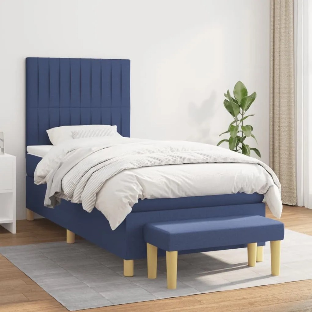 ΚΡΕΒΑΤΙ BOXSPRING ΜΕ ΣΤΡΩΜΑ ΜΠΛΕ 90X200 ΕΚ.ΥΦΑΣΜΑΤΙΝΟ 3137291