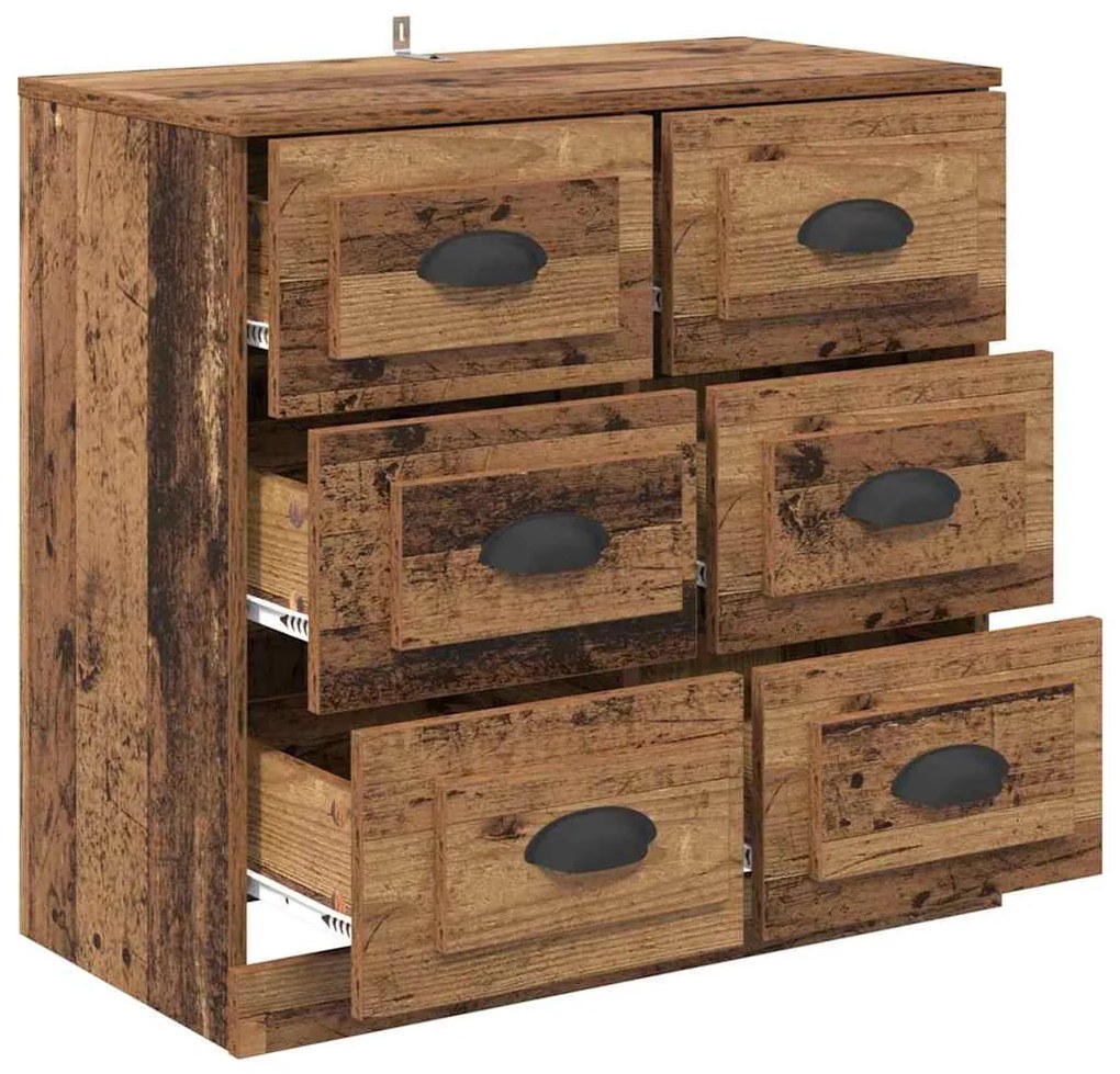 vidaXL Πλαϊνό γραφείο με συρτάρι Παλιό Ξύλο 70 x 35,5 x 67,5 εκ.