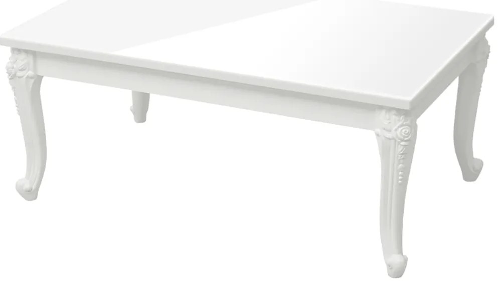 vidaXL Τραπεζάκι Σαλονιού Γυαλ. Λευκό 100 x 50 x 42 εκ. Επεξεργ. Ξύλο