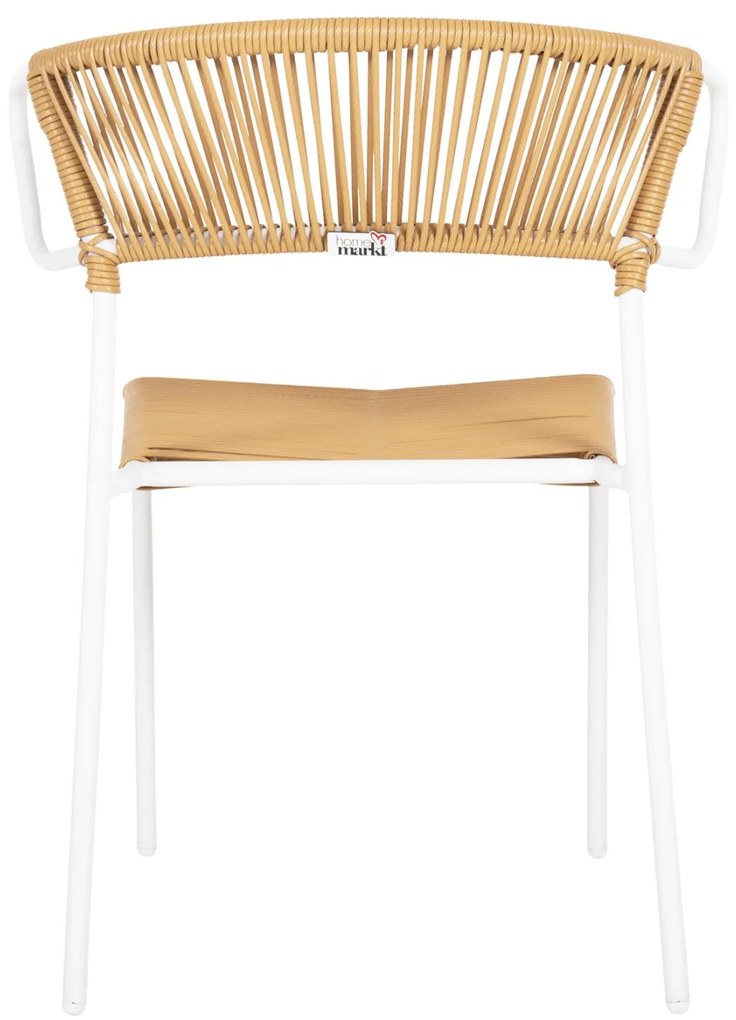 ΚΑΡΕΚΛΑ SUKI  ΜΕΤΑΛΛO ΛΕΥΚΟ KAI ΣΥΝΘ. RATTAN ΣΕ ΦΥΣΙΚΟ 54x62x80Υεκ