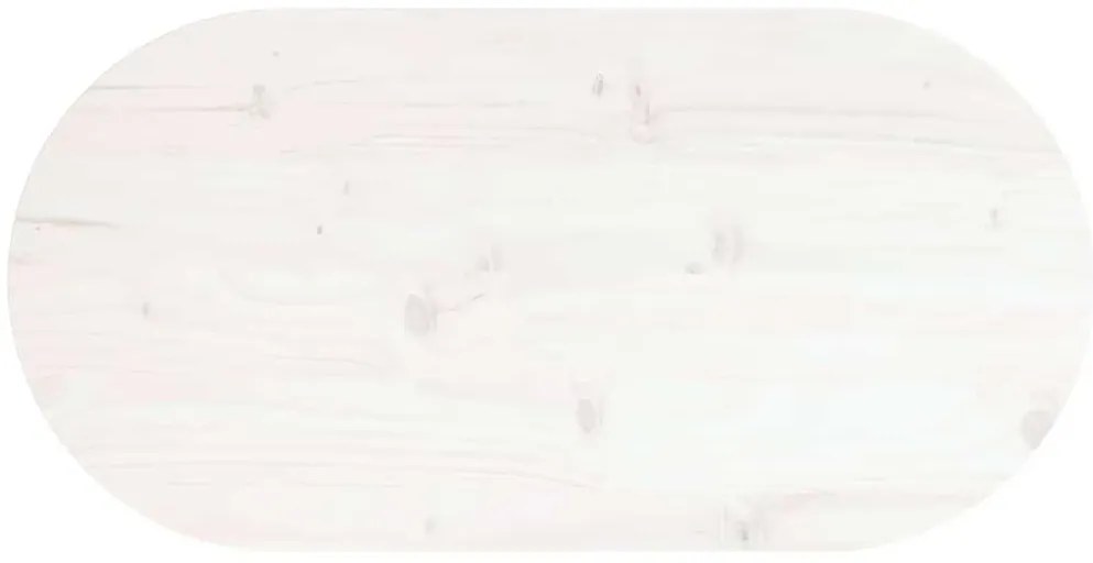 vidaXL Επιφάνεια Τραπεζιού Οβάλ Λευκή 70x35x2,5 εκ. Μασίφ Ξύλο Πεύκου