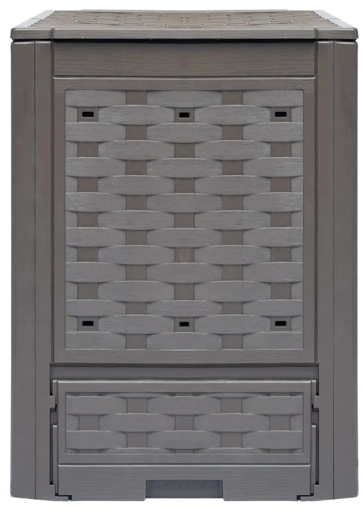 vidaXL Κομποστοποιητής Κήπου Καφέ 60x60x83 εκ. 300 L Πλαστικό Ρατάν