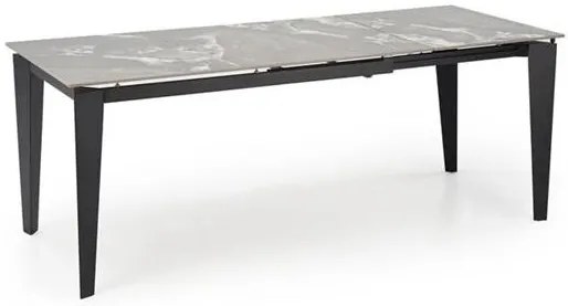 FELIX extension table, grey marble / black