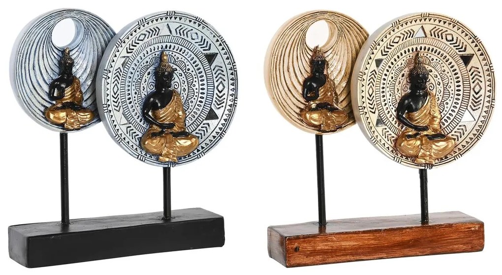 Διακοσμητική Φιγούρα DKD Home Decor 25 x 6,7 x 25,6 cm Μπεζ Μπλε Βούδας Ανατολικó (x2)