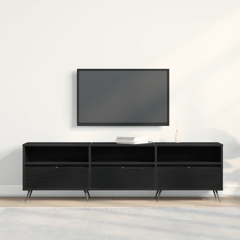 vidaXL Βαθιά Ντουλάπα Τηλεόρασης Μαύρη 150x30x44,5 εκ Επεξεργασμένο Ξύλο