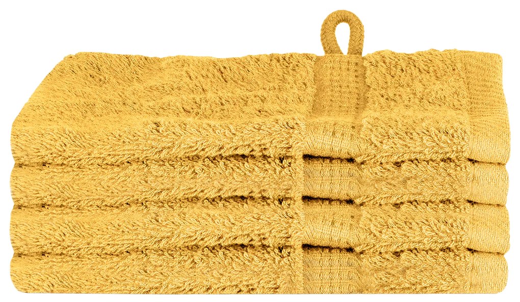 vidaXL Πετσέτες 4 pcs Χρυσό 15 x 21 cm Βαμβάκι