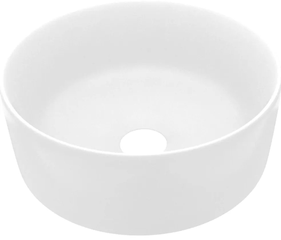 vidaXL Νιπτήρας Πολυτελής Στρογγυλός Λευκό Ματ 40 x 15 εκ. Κεραμικός