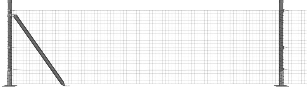 vidaXL Συρματόπλεγμα με 7 Πόδια Φλάγκ Γκρι 0.5x100 μ Χάλυβας