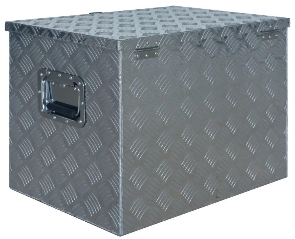 vidaXL Κουτί Αποθήκευσης Ασημί 610 x 430 x 455 εκ. Αλουμινίου