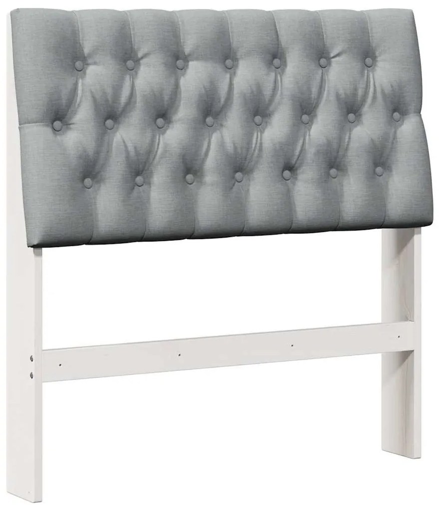 vidaXL Ταπετσαρισμένο κεφαλάρι Ανοιχτό γκρι 90 cm Στερεά ξυλεία πεύκου