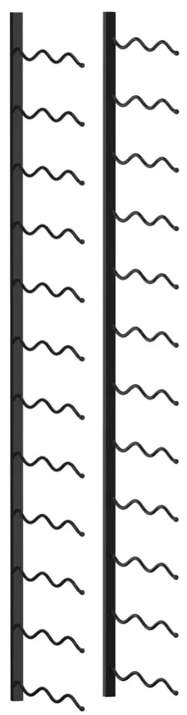 vidaXL Βάση Κρασιών Τοίχου για 24 Φιάλες Μαύρη Σιδερένια