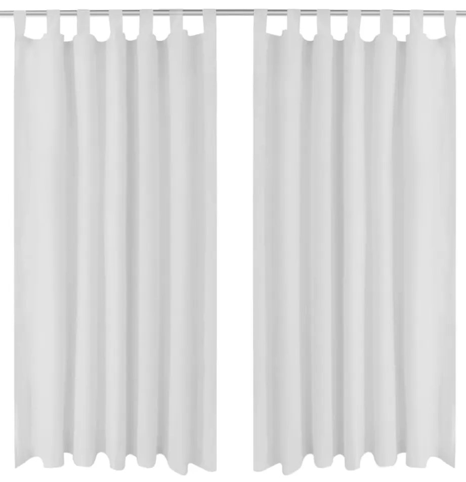 Κουρτίνες με Θηλιές 2 τεμ. Λευκές 140 x 245 εκ. από Microsatin