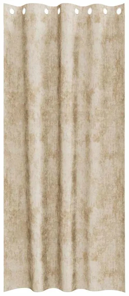 vidaXL Κουρτίνα με κουρτίνες 2 pcs Κρεμ 225 x 140 εκ. Βελούδο