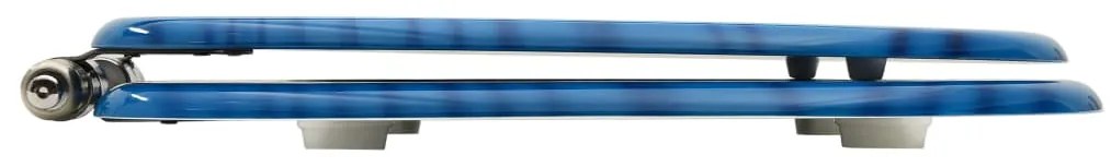 vidaXL Καλύμματα Λεκάνης με Soft Close 2 τεμ. Σχέδιο Σταγόνες Μπλε MDF