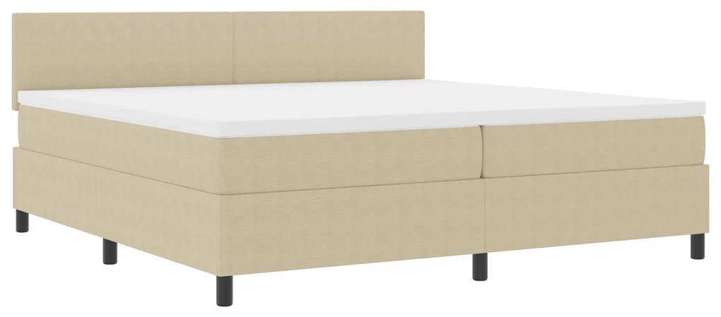 vidaXL Κρεβάτι Box Spring με Στρώμα & LED Φως Πράσινο Γκρι 200x200 cm από Ύφασμα Κόρντουροϊ