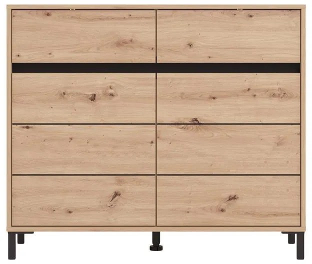 Μπουφές - Κομότα MARRON 106 2K2F2V Artisan oak - Μαύρο 106x40x90εκ. 106x40x90 εκ.