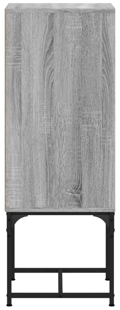 vidaXL Βοηθητικό Ντουλάπι Sonoma Γκρι 35x37x100 εκ. με Γυάλινες Πόρτες