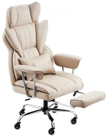 VEVOR Executive Office Chair High Back Chair Footrest &amp; Removable Armrests Brown