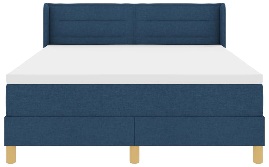 vidaXL Κρεβάτι με στρώμα Box Spring σε μπλε, 160 x 200 εκ., ύφασμα