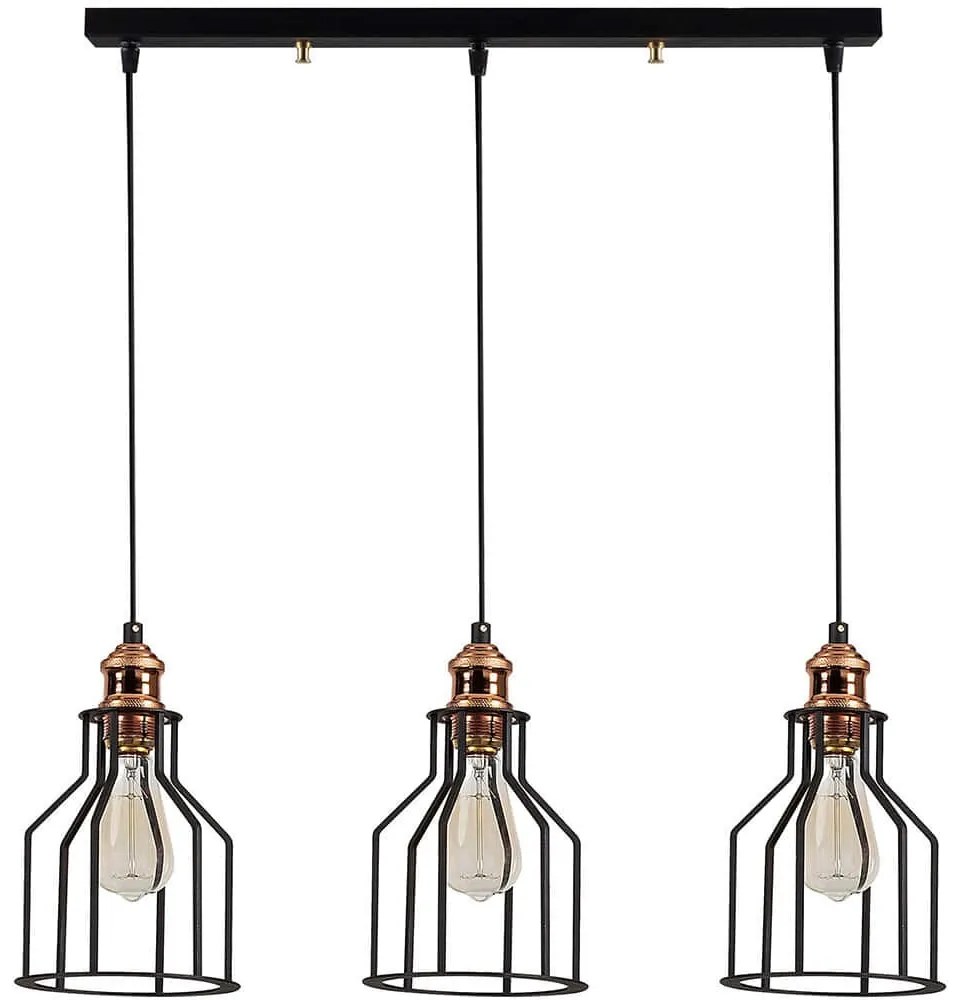 Φωτιστικό Οροφής - Ράγα Kofi 525NOR1503 67x17x141cm 3xE27 40W Black Opviq