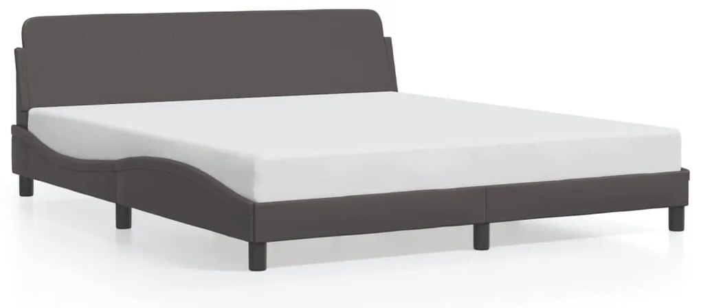 vidaXL Πλαίσιο Κρεβατιού με Κεφαλάρι Γκρι 180x200 εκ. Συνθετικό Δέρμα