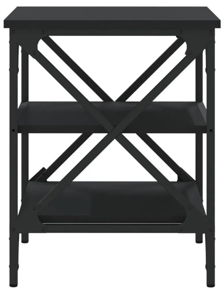 Βοηθητικά Τραπέζια 2 τεμ. Μαύρα 40x42x50 εκ. Επεξεργασμένο Ξύλο - Μαύρο
