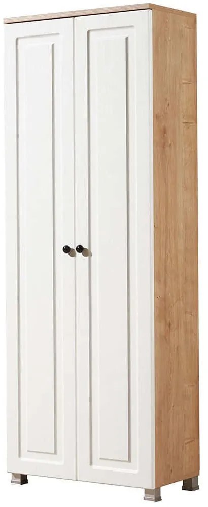 Ντουλάπα Δίφυλλη Tuvalle 230TVL1203 60x30x175cm Oak-White Δίφυλλη