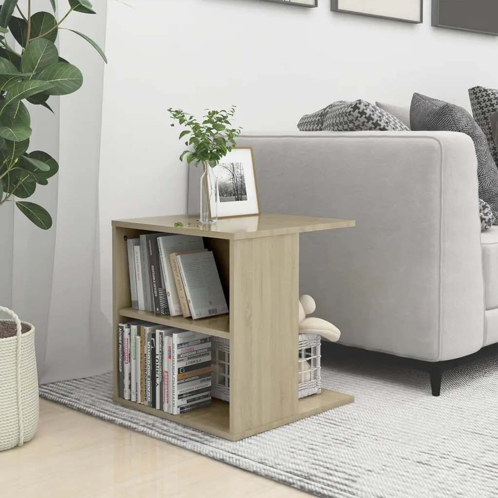 vidaXL Τραπέζι Βοηθητικό Sonoma Δρυς 45 x 45 x 48 εκ. από Μοριοσανίδα