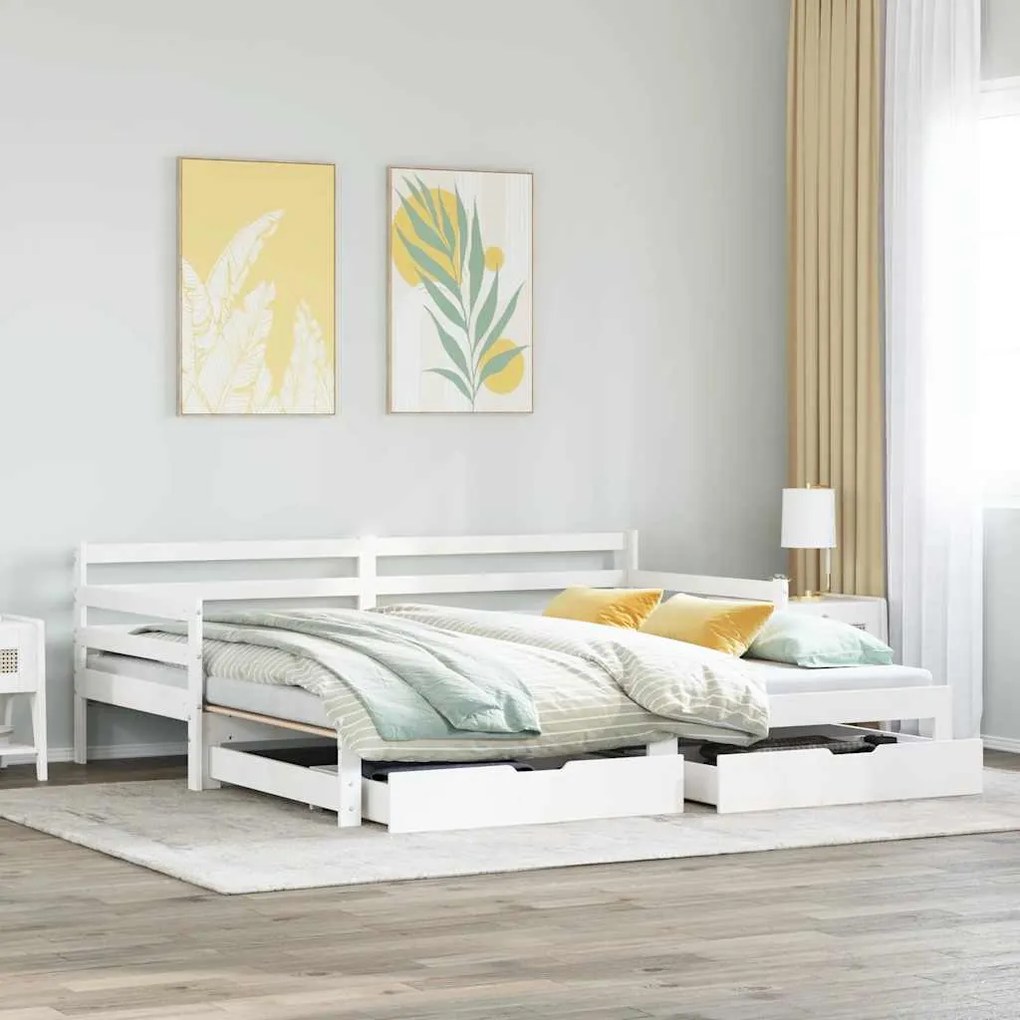 vidaXL Καναπές Κρεβάτι Συρόμενος Χωρίς Στρώμα 90x190 εκ. &amp; Συρτάρια
