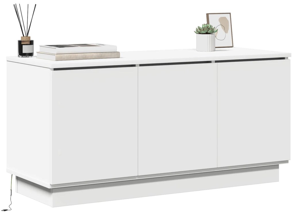 vidaXL Κάστρο Τηλεόρασης Λευκό 100x38x49 εκ. Επεξεργασμένο Ξύλο