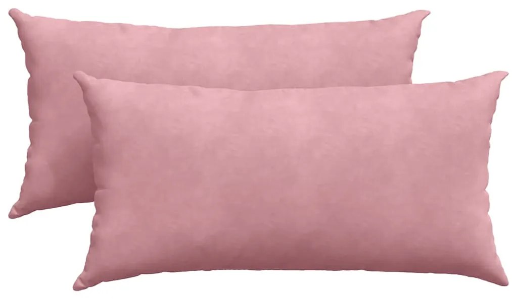 vidaXL Μαξιλάρι Καναπέ 2 pcs Ροζ 80 x 40 cm Υφασμάτινο Κορντουρά