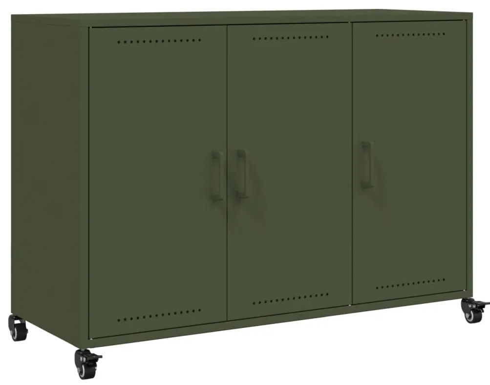vidaXL Ντουλάπι Πράσινο Λαδί 100,5x39x72 εκ. από Ατσάλι