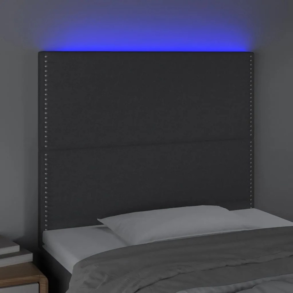 Κεφαλάρι Κρεβατιού LED Σκούρο Γκρι 80x5x118/128εκ. Υφασμάτινο 3122259