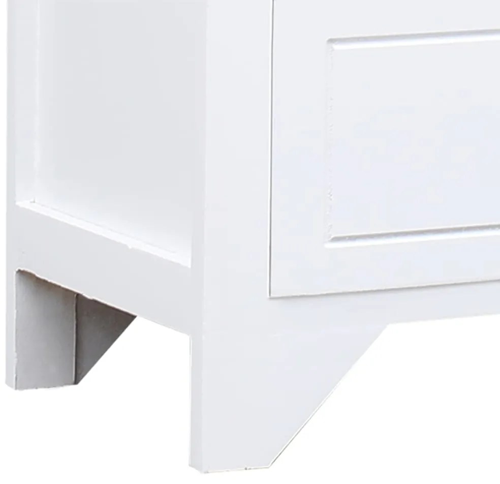 vidaXL Έπιπλο Τηλεόρασης Λευκό 108x30x40 εκ. από Μασίφ Ξύλο Παυλώνιας