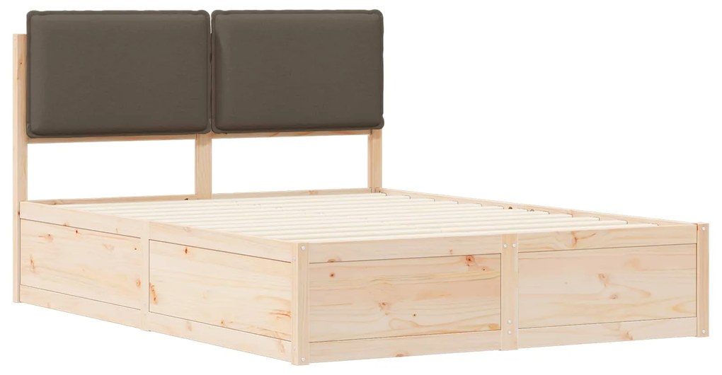 vidaXL Σκελετός Κρεβατιού με Επενδεδυμένο Κεφαλάρι Taupe 160 x 200 cm